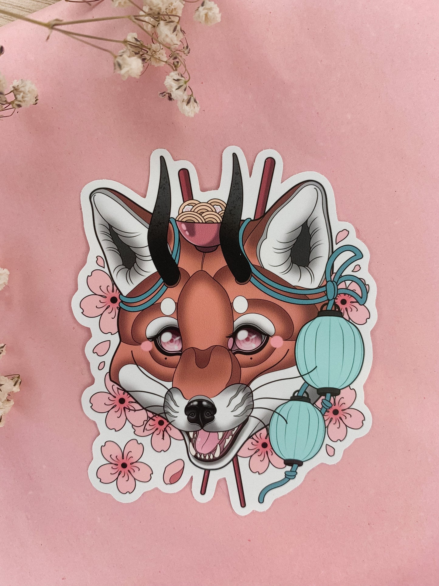 Oni Kitsune Sticker