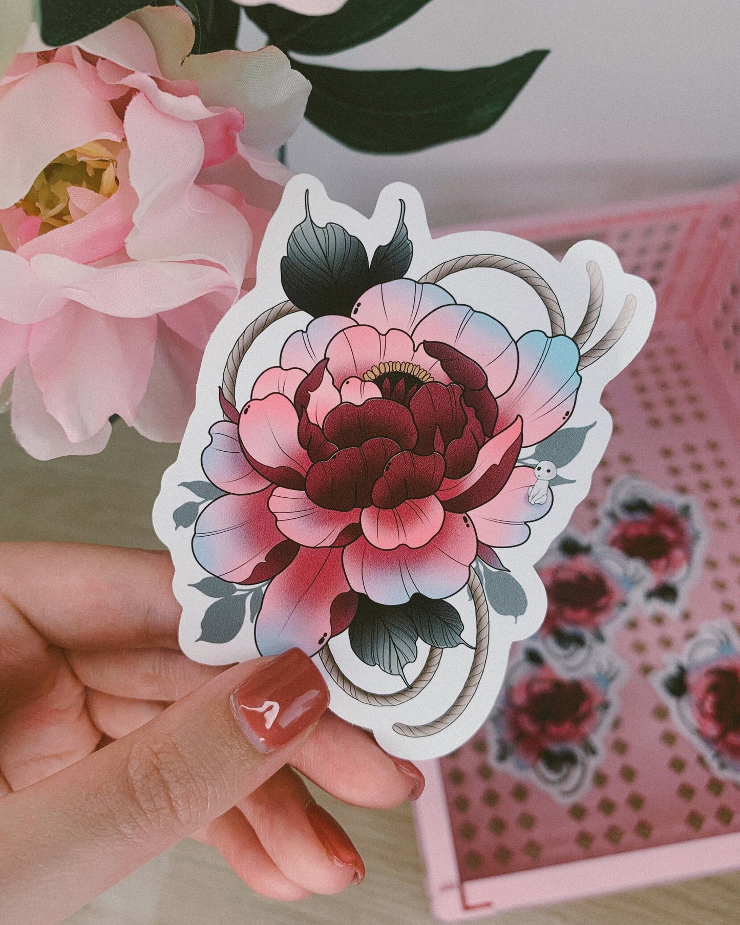 Peony Sticker