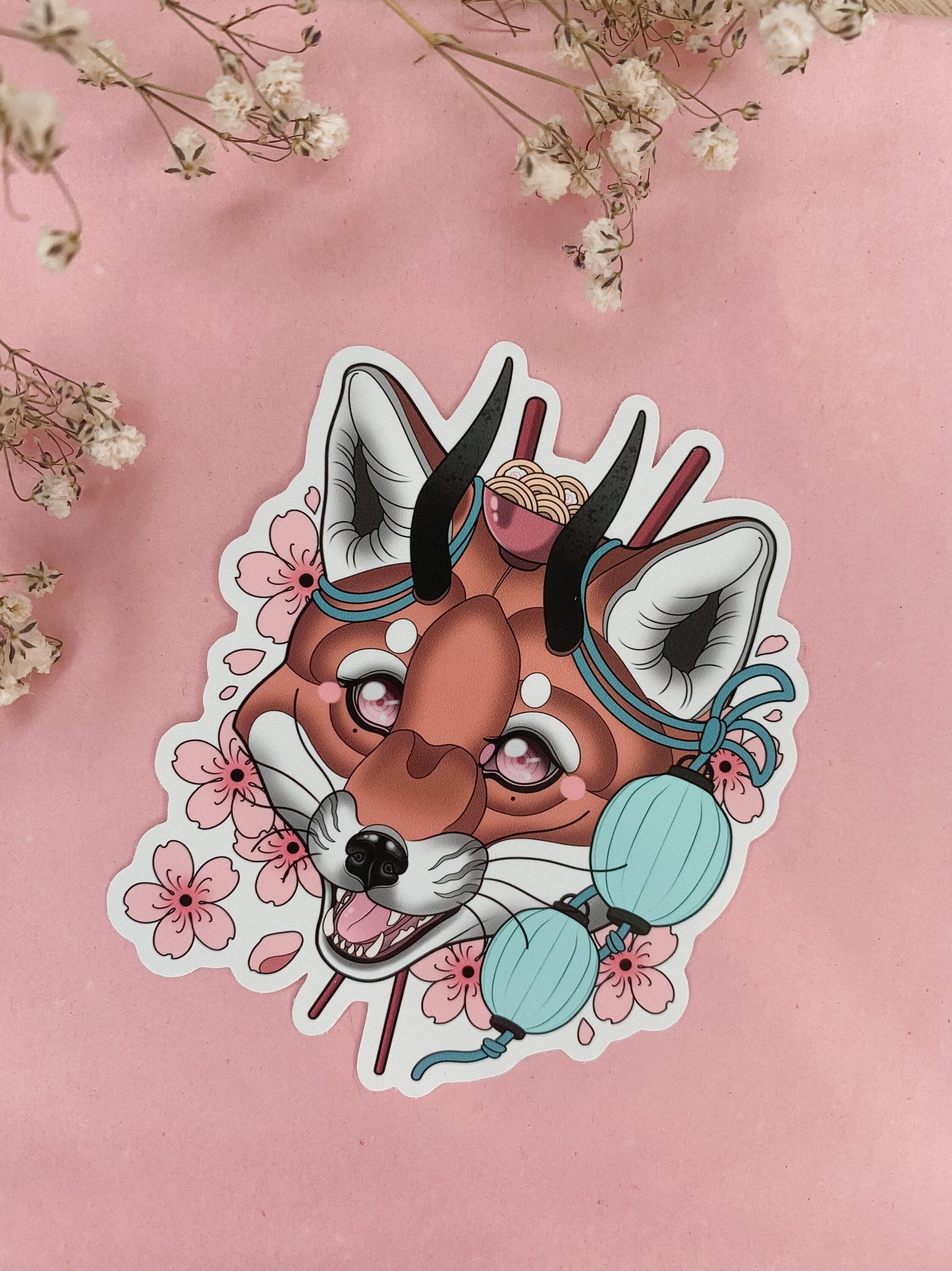 Oni Kitsune Sticker